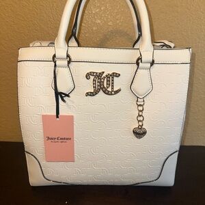 Juicy Couture Cream Satchel with Gold Accents